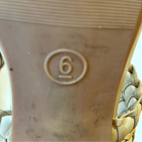 Universal thread cream braided block heel sandal Nikola heel size 6 - Picture 4 of 10